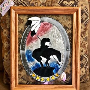 Hand-crafted End of the Trail Art Glass